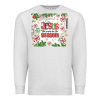 Oatmeal Heather christian christmas  jesus the reason Premium Sweatshirt - MaliasSmallBusiness