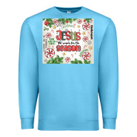 Ocean Blue christian christmas  jesus the reason Premium Sweatshirt - MaliasSmallBusiness