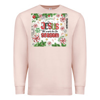 Pale Pink christian christmas  jesus the reason Premium Sweatshirt - MaliasSmallBusiness