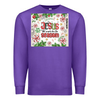 Purple christian christmas  jesus the reason Premium Sweatshirt - MaliasSmallBusiness