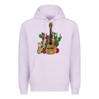 Lilac ,mexican sombrero guitar rose cactus Premium Hoodie - Artiststas