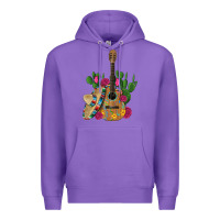 Purple ,mexican sombrero guitar rose cactus Premium Hoodie - Artiststas