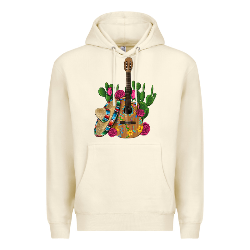 ,mexican Sombrero Guitar Rose Cactus Premium Hoodie by Artiststas | Teevron