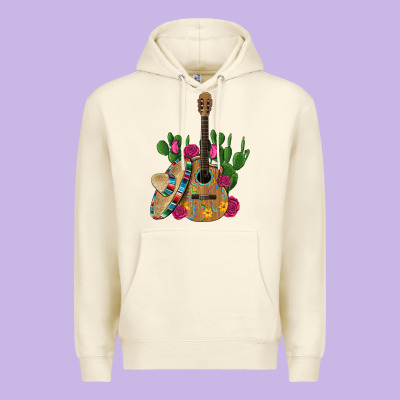 ,mexican Sombrero Guitar Rose Cactus Premium Hoodie Designed By Artiststas
