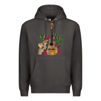 Smoke ,mexican sombrero guitar rose cactus Premium Hoodie - Artiststas