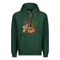 Sports Green ,mexican sombrero guitar rose cactus Premium Hoodie - Artiststas