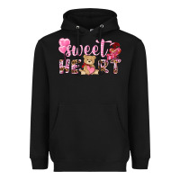 Black sweetheart with bear Heavyweight Hoodie - NancyCooperArtShop