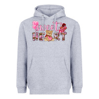 Heather Grey sweetheart with bear Heavyweight Hoodie - NancyCooperArtShop