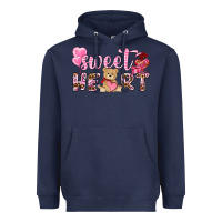 Navy sweetheart with bear Heavyweight Hoodie - NancyCooperArtShop