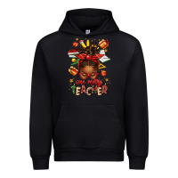 Black one merry teacher afro messy bun Urban Hoodie - texasbilliewilder