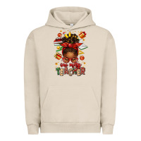 Pigment French Oak one merry teacher afro messy bun Urban Hoodie - texasbilliewilder