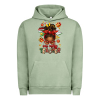 Pigment Oil Green one merry teacher afro messy bun Urban Hoodie - texasbilliewilder