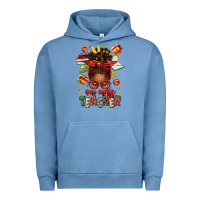 Pigment Pebble Blue one merry teacher afro messy bun Urban Hoodie - texasbilliewilder