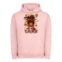 Pigment Salmon one merry teacher afro messy bun Urban Hoodie - texasbilliewilder