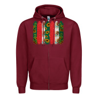 Burgundy mexican flag brushstroke Zipper Hoodie - Jasminsmagicworld