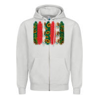 Dove Grey mexican flag brushstroke Zipper Hoodie - Jasminsmagicworld