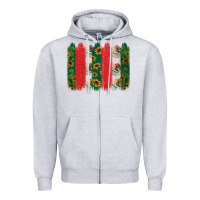 Heather Grey mexican flag brushstroke Zipper Hoodie - Jasminsmagicworld