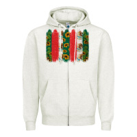 Oatmeal Heather mexican flag brushstroke Zipper Hoodie - Jasminsmagicworld