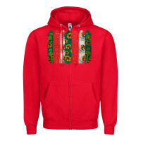 Red mexican flag brushstroke Zipper Hoodie - Jasminsmagicworld