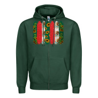 Sports Green mexican flag brushstroke Zipper Hoodie - Jasminsmagicworld