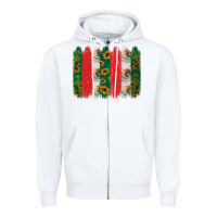 White mexican flag brushstroke Zipper Hoodie - Jasminsmagicworld