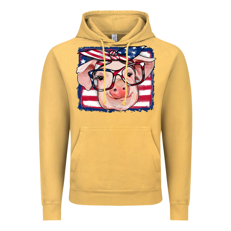 American Flag Pig Vintage Hoodie by RanaPortraitStore | Teevron