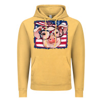 Vintage Mustard american flag pig Vintage Hoodie - RanaPortraitStore