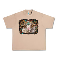 Burro merino ram with leopard background Urban Heavy Tee - BarkalooDesign