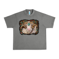 Tornado merino ram with leopard background Urban Heavy Tee - BarkalooDesign