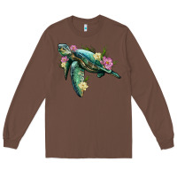 Chestnut sea turtle with lotus Long Sleeve Tee - Artiststas