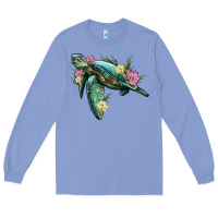 Colony Blue sea turtle with lotus Long Sleeve Tee - Artiststas