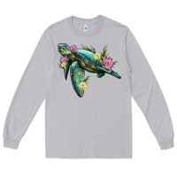 Moon Dust sea turtle with lotus Long Sleeve Tee - Artiststas