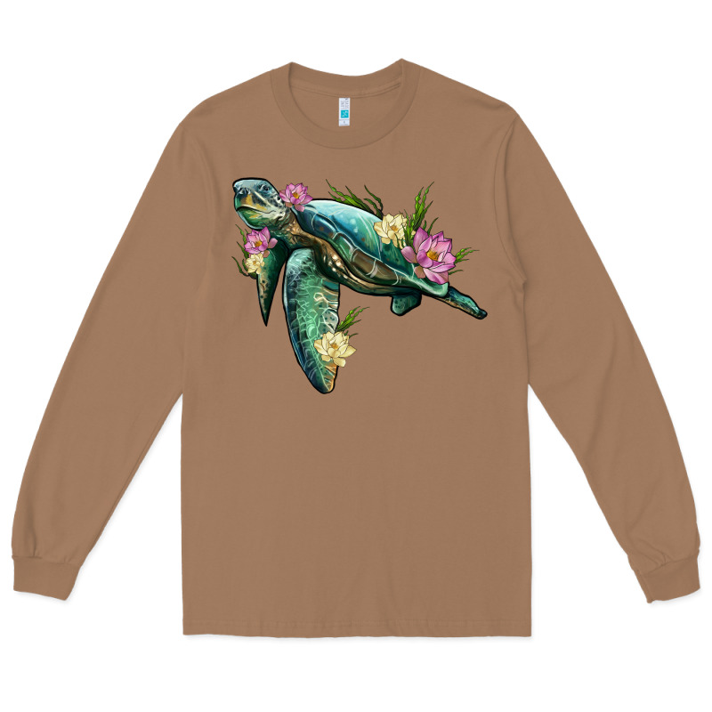 Sea Turtle With Lotus Long Sleeve Tee by Artiststas | Teevron
