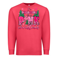 Cardinal i'm dreaming of a pink christmas flamingo Premium Sweatshirt - MaliasSmallBusiness