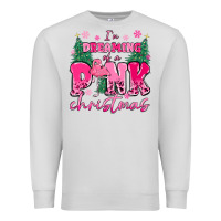 Dove Grey i'm dreaming of a pink christmas flamingo Premium Sweatshirt - MaliasSmallBusiness