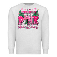 Oatmeal Heather i'm dreaming of a pink christmas flamingo Premium Sweatshirt - MaliasSmallBusiness