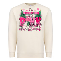 Sandshell i'm dreaming of a pink christmas flamingo Premium Sweatshirt - MaliasSmallBusiness