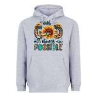 Heather Grey with god all things are possible malias Heavyweight Hoodie - MaliasSmallBusiness