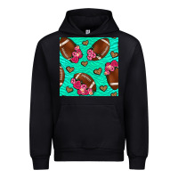 Black American Football roses and hearts Urban Hoodie - NancyCooperArtShop