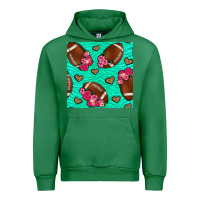 Emerald American Football roses and hearts Urban Hoodie - NancyCooperArtShop