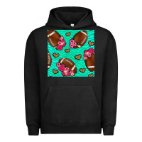 Pigment Black American Football roses and hearts Urban Hoodie - NancyCooperArtShop