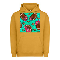 Pigment Peanut Butter American Football roses and hearts Urban Hoodie - NancyCooperArtShop