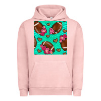 Pigment Salmon American Football roses and hearts Urban Hoodie - NancyCooperArtShop