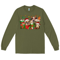 Army Green christmas cows coffee Long Sleeve Tee - Jasminsmagicworld