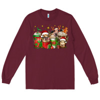 Burgundy christmas cows coffee Long Sleeve Tee - Jasminsmagicworld