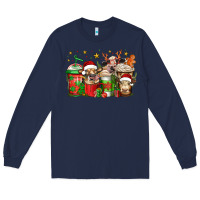 Navy christmas cows coffee Long Sleeve Tee - Jasminsmagicworld