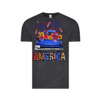 Vintage Black western fourth of july america truck Vintage Tee - FaDigitalArtStudio