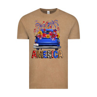 Vintage Coffee western fourth of july america truck Vintage Tee - FaDigitalArtStudio
