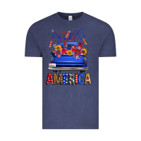 Vintage Denim western fourth of july america truck Vintage Tee - FaDigitalArtStudio