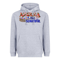 Heather Grey America the beautiful Heavyweight Hoodie - NancyCooperArtShop